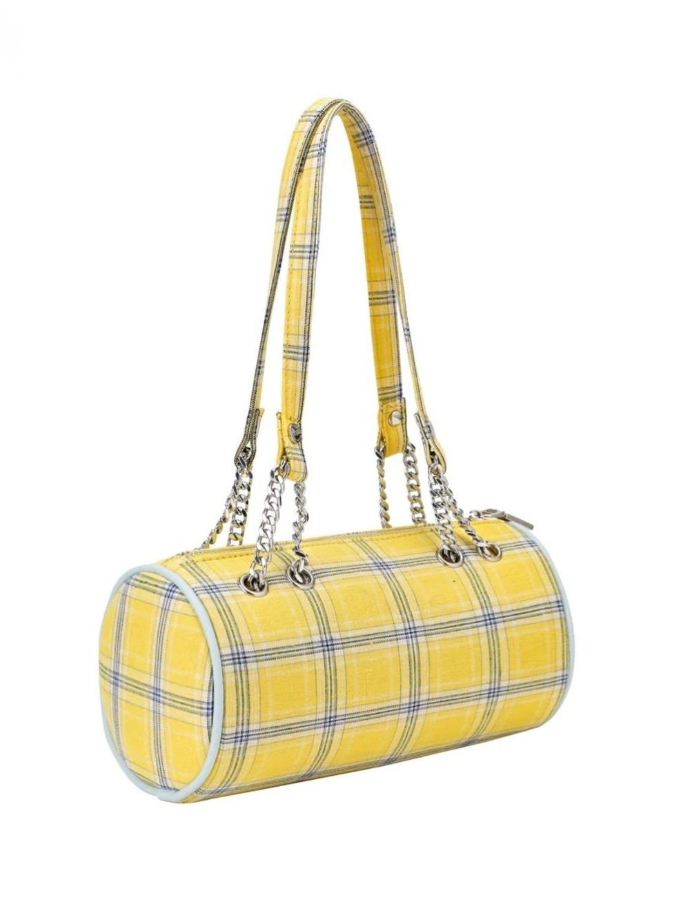 Von Dutch Yellow Plaid Barrel Bag NWT $99 Retail - Picture 5 of 6